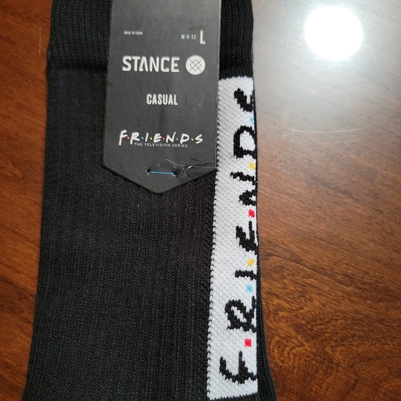 BNWT Stance x FriendsThe First One Black Crew Socks Large Men's 9-13 - Picture 3 of 4